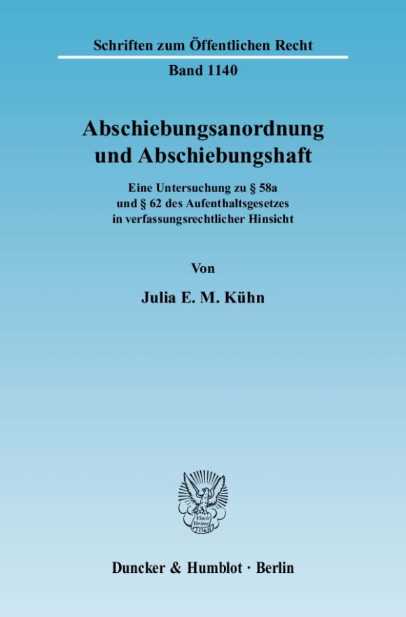 Cover Abschiebungsanordnung und Abschiebungshaft