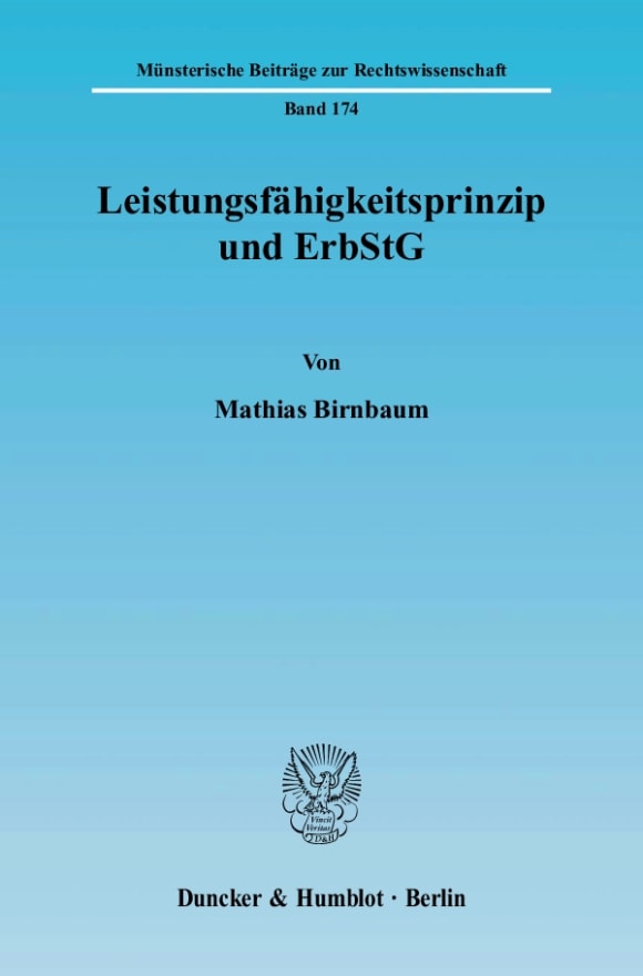 Cover Leistungsfähigkeitsprinzip und ErbStG