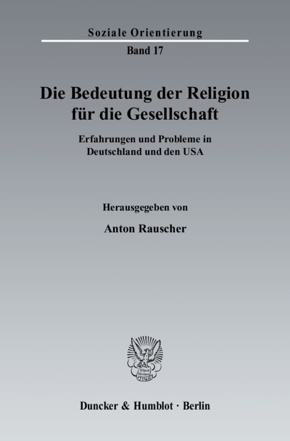 Cover Die Bedeutung der Religion für die Gesellschaft