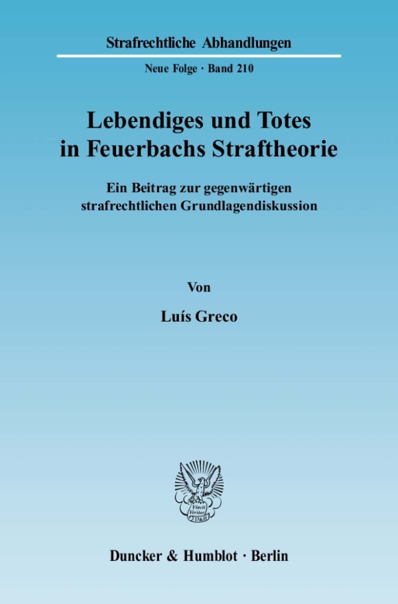 Cover Lebendiges und Totes in Feuerbachs Straftheorie