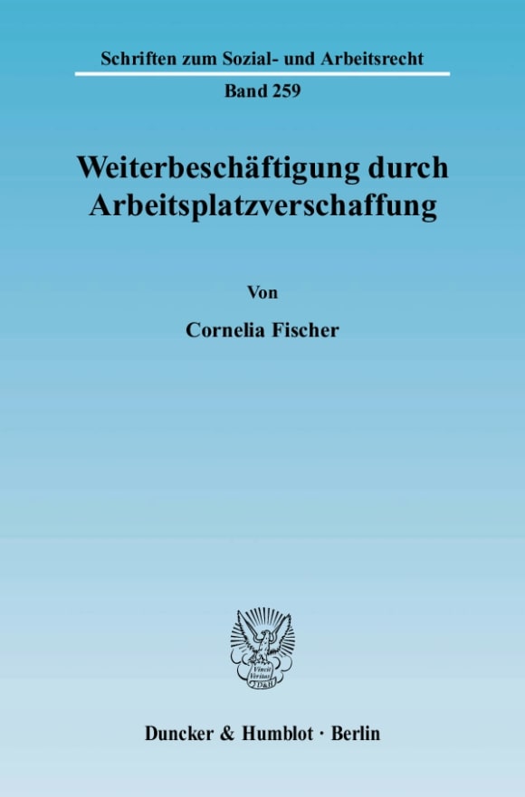 Cover Weiterbeschäftigung durch Arbeitsplatzverschaffung