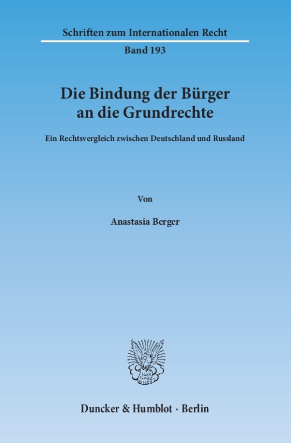 Cover Die Bindung der Bürger an die Grundrechte