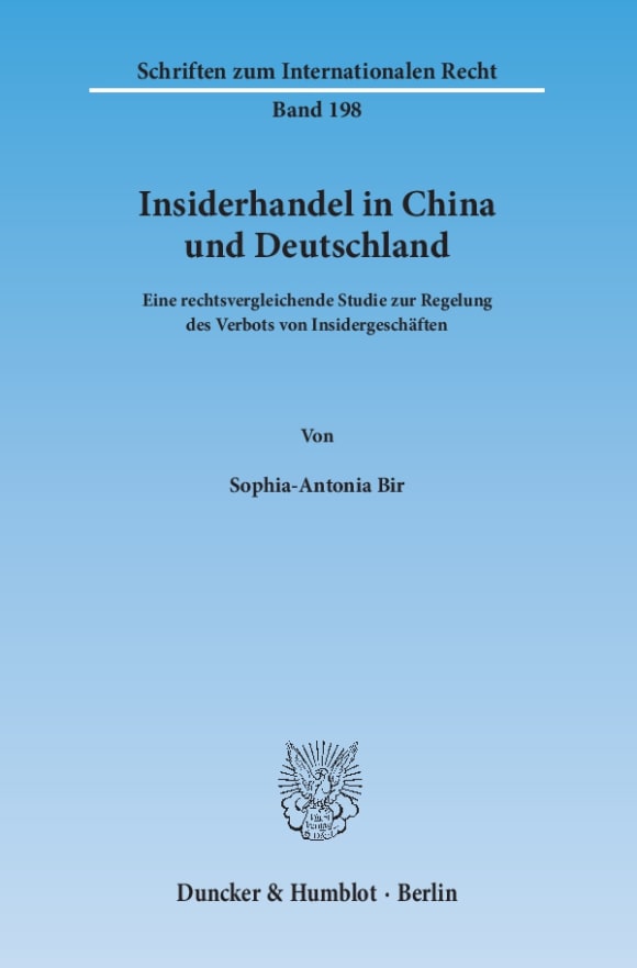 Cover Insiderhandel in China und Deutschland