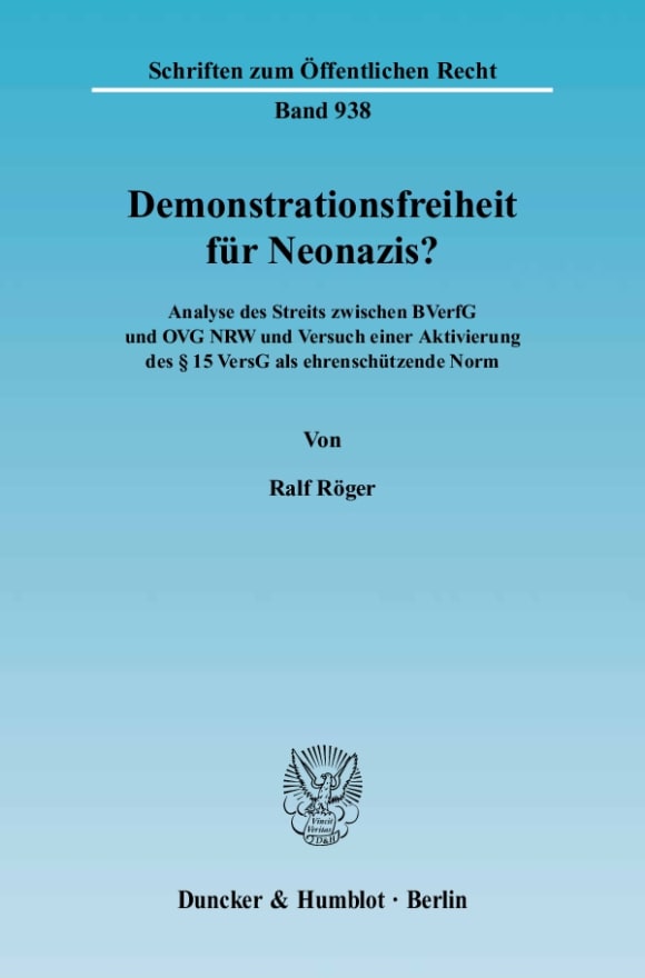 Cover Demonstrationsfreiheit für Neonazis?