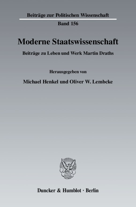 Cover Moderne Staatswissenschaft