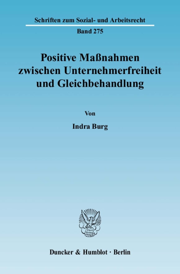 Cover Positive Maßnahmen zwischen Unternehmerfreiheit und Gleichbehandlung