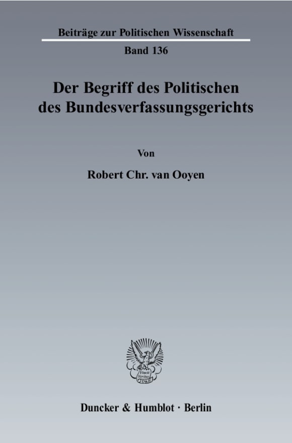 Cover Der Begriff des Politischen des Bundesverfassungsgerichts