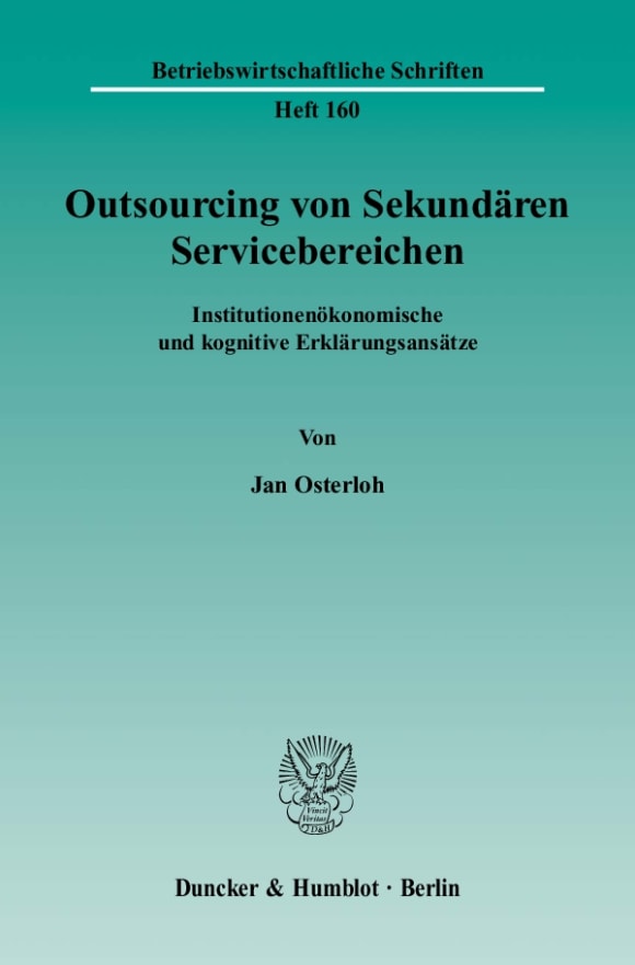 Cover Outsourcing von Sekundären Servicebereichen