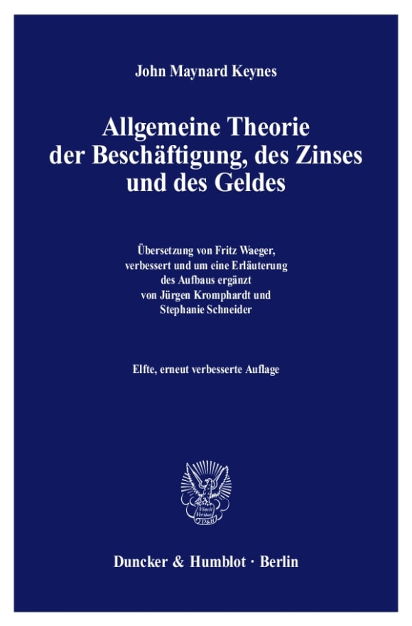 Cover Allgemeine Theorie der Beschäftigung, des Zinses und des Geldes