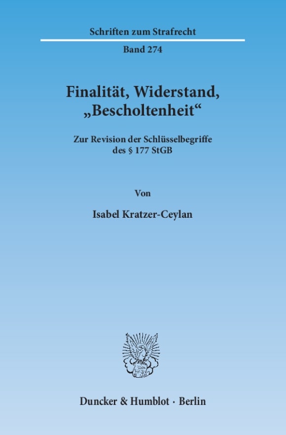 Cover Finalität, Widerstand, »Bescholtenheit«