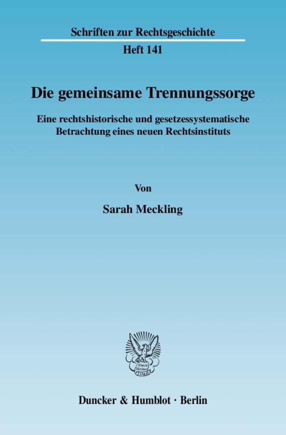 Cover Die gemeinsame Trennungssorge