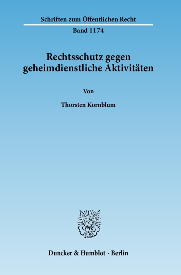 Cover Rechtsschutz gegen geheimdienstliche Aktivitäten