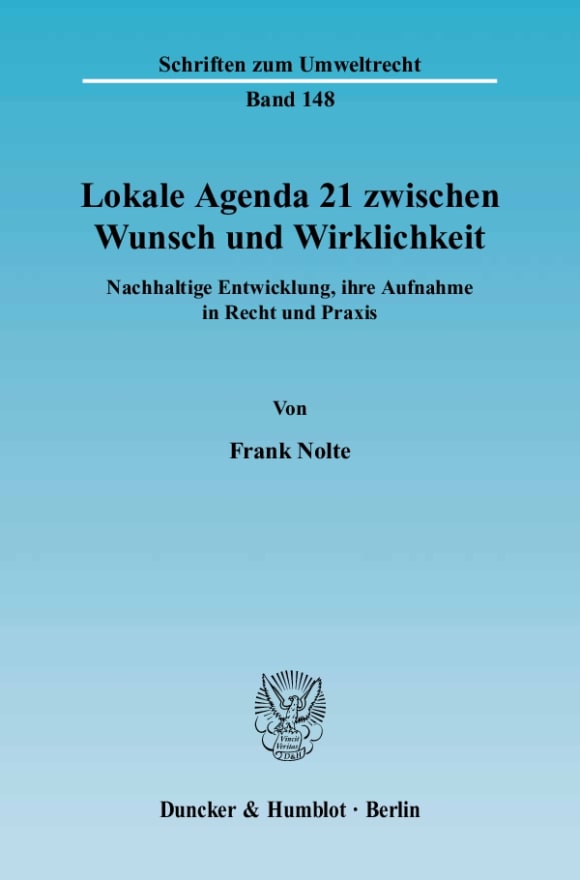 Cover Lokale Agenda 21 zwischen Wunsch und Wirklichkeit