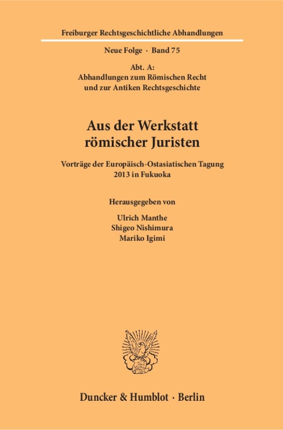 Cover Aus der Werkstatt römischer Juristen