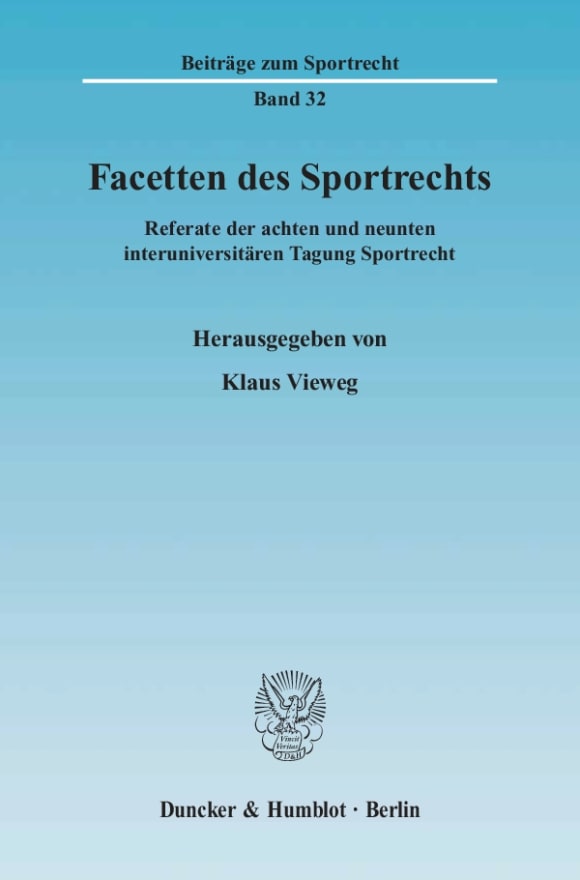 Cover Facetten des Sportrechts