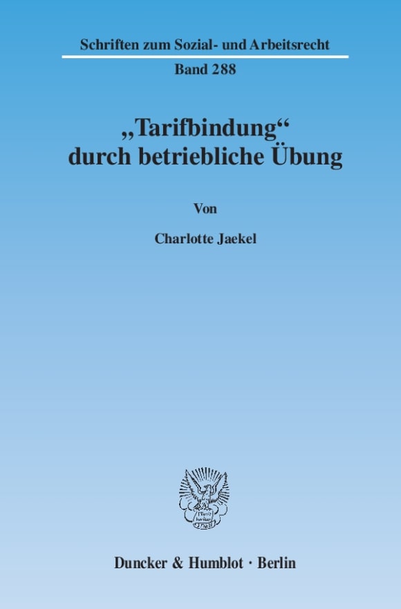 Cover »Tarifbindung« durch betriebliche Übung