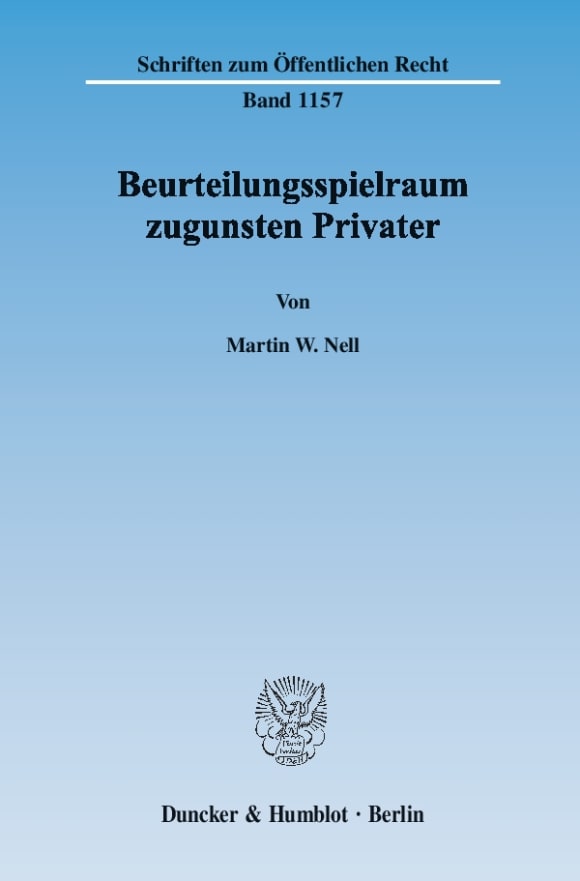 Cover Beurteilungsspielraum zugunsten Privater