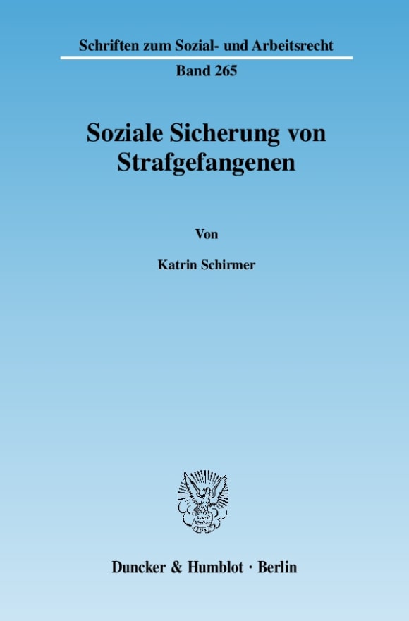 Cover Soziale Sicherung von Strafgefangenen