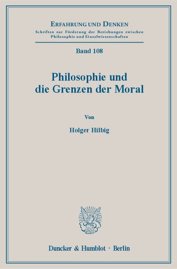 Cover Philosophie und die Grenzen der Moral