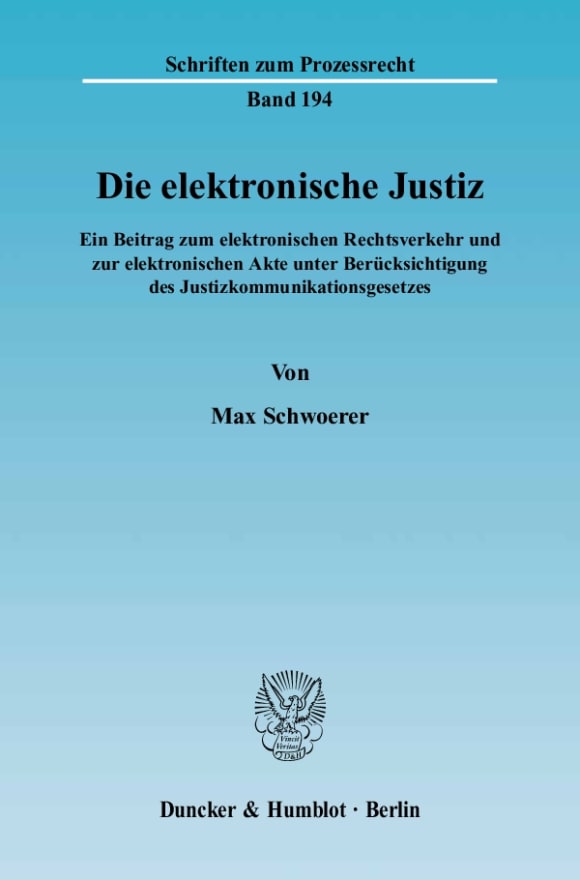 Cover Die elektronische Justiz