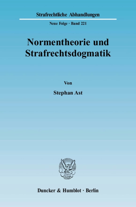 Cover Normentheorie und Strafrechtsdogmatik