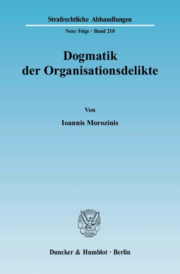 Cover Dogmatik der Organisationsdelikte