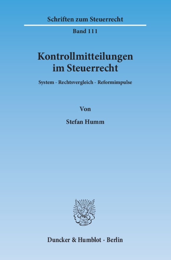 Cover Kontrollmitteilungen im Steuerrecht