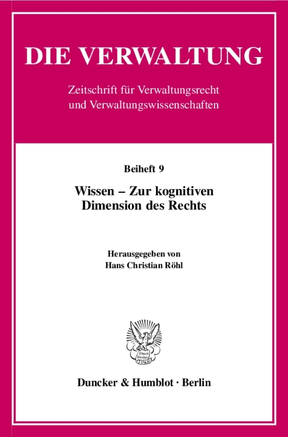 Cover Wissen - Zur kognitiven Dimension des Rechts