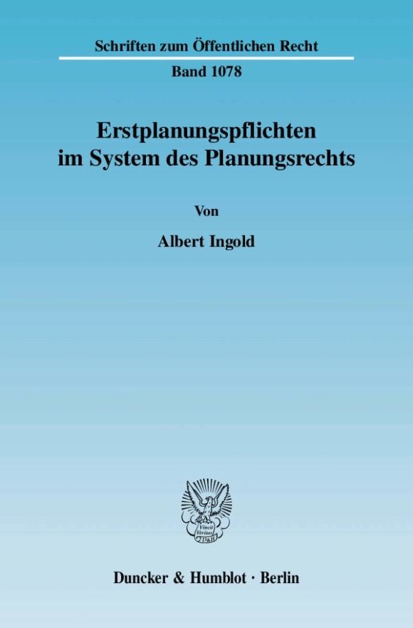 Cover Erstplanungspflichten im System des Planungsrechts