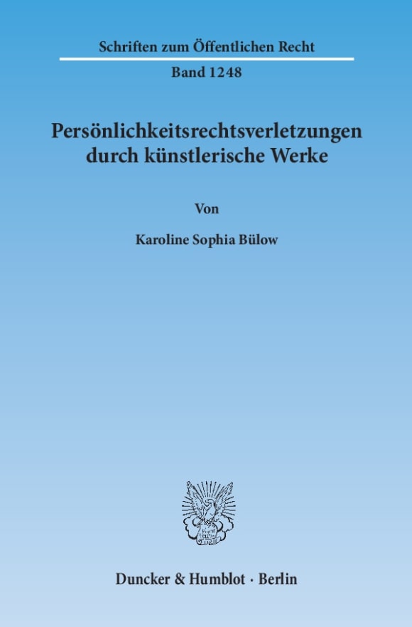 Cover Persönlichkeitsrechtsverletzungen durch künstlerische Werke