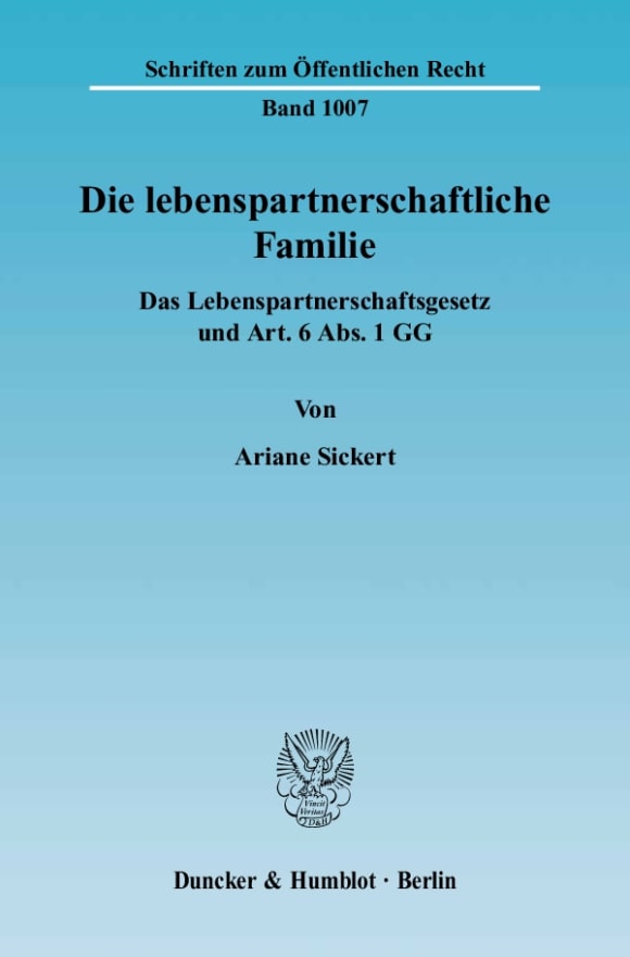 Cover Die lebenspartnerschaftliche Familie