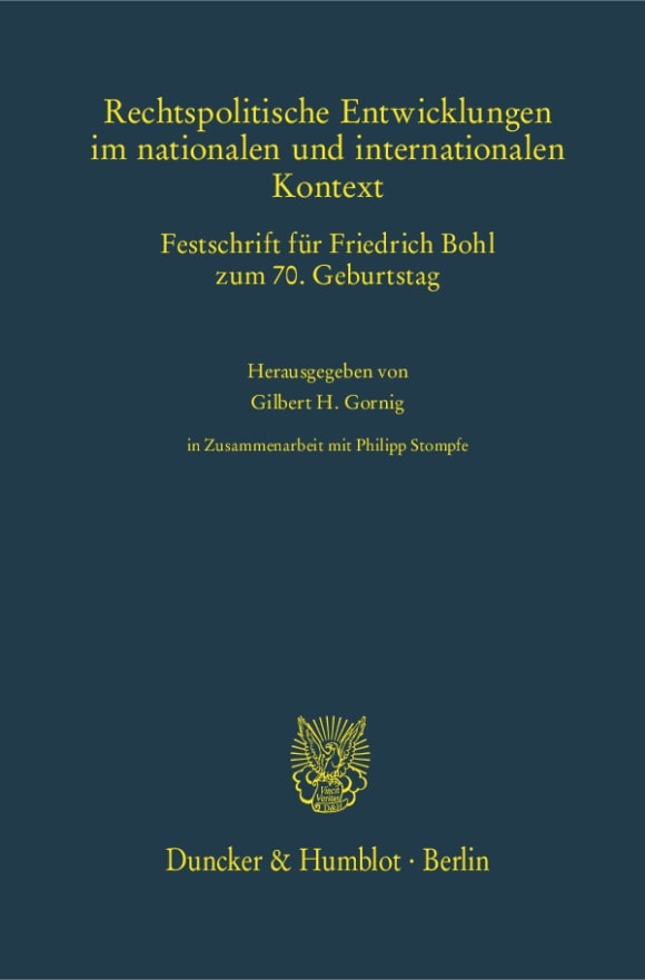 Cover Rechtspolitische Entwicklungen im nationalen und internationalen Kontext