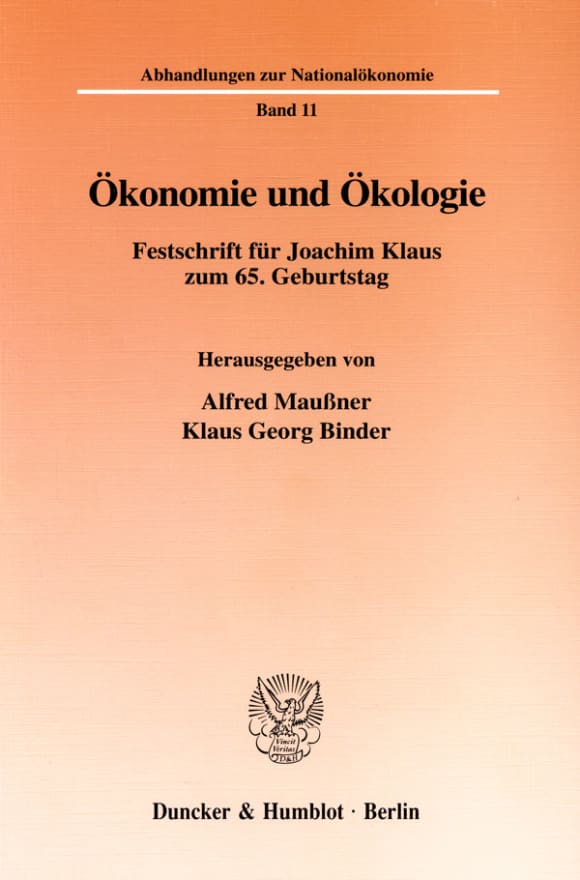 Cover Ökonomie und Ökologie