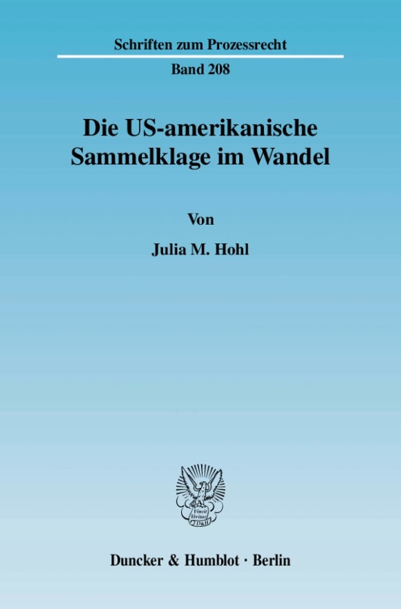 Cover Die US-amerikanische Sammelklage im Wandel