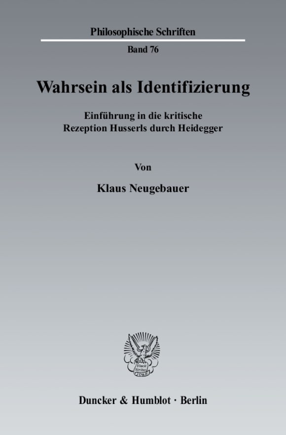 Cover Wahrsein als Identifizierung