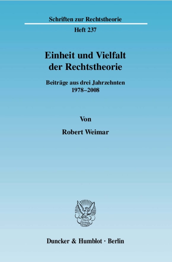 Cover Einheit und Vielfalt der Rechtstheorie