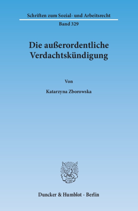 Cover Die außerordentliche Verdachtskündigung