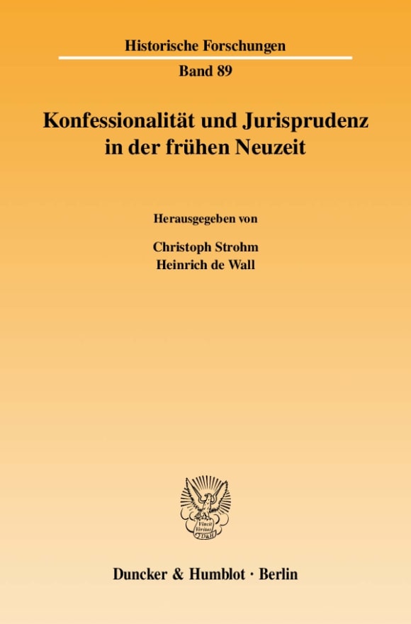 Cover Konfessionalität und Jurisprudenz in der frühen Neuzeit