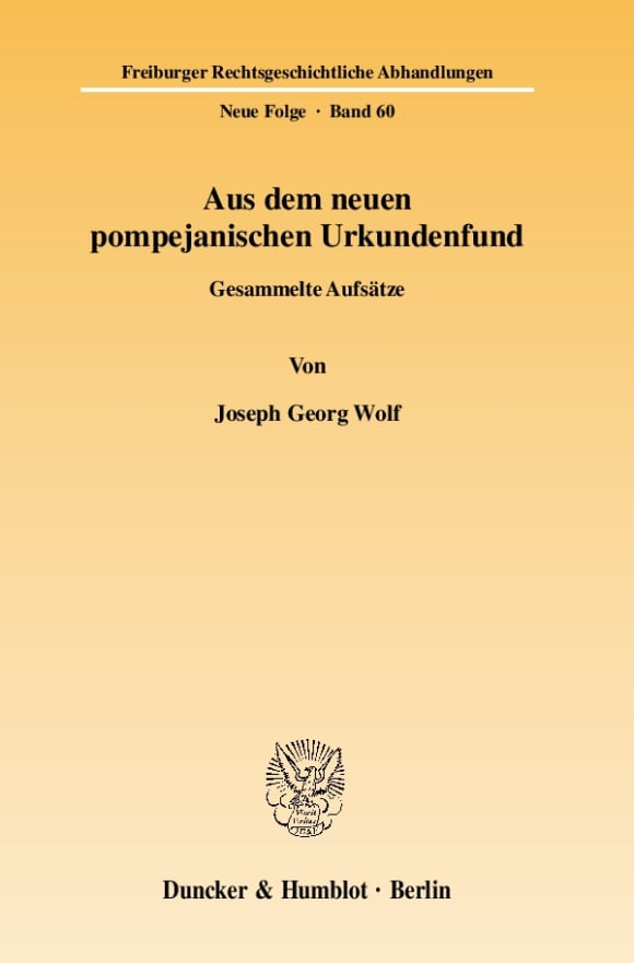 Cover Aus dem neuen pompejanischen Urkundenfund