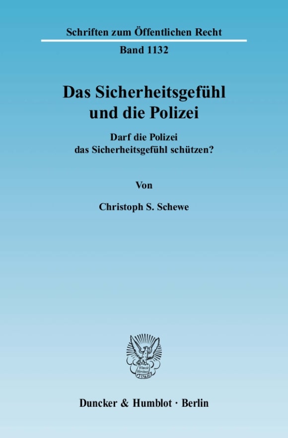 Cover Das Sicherheitsgefühl und die Polizei