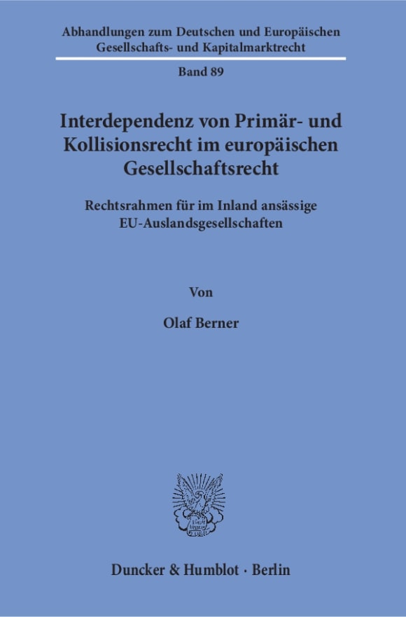 Cover Interdependenz von Primär- und Kollisionsrecht im europäischen Gesellschaftsrecht