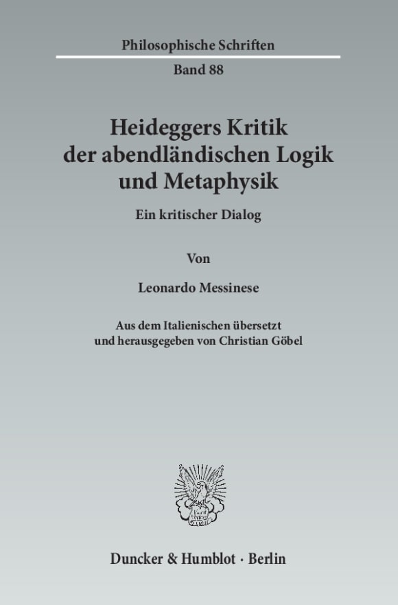 Cover Heideggers Kritik der abendländischen Logik und Metaphysik