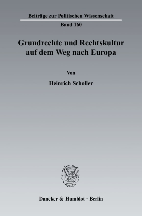 Cover Grundrechte und Rechtskultur auf dem Weg nach Europa