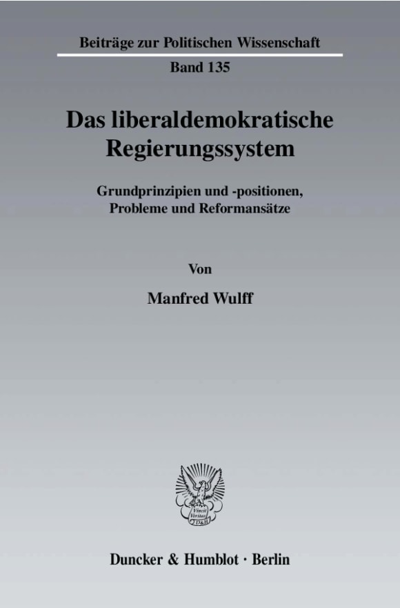 Cover Das liberaldemokratische Regierungssystem