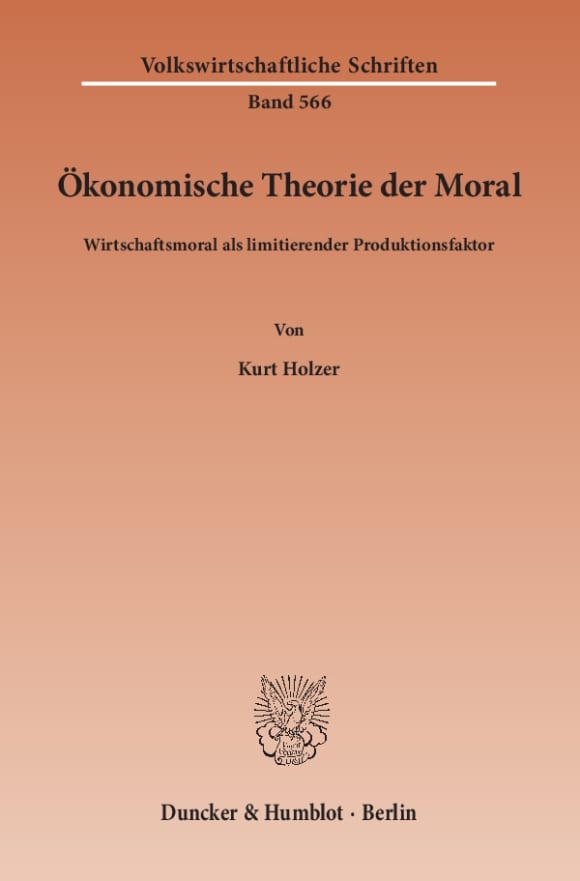 Cover Ökonomische Theorie der Moral