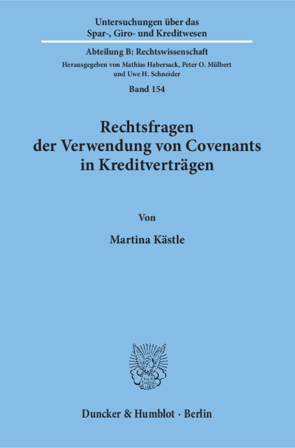 Cover Rechtsfragen der Verwendung von Covenants in Kreditverträgen