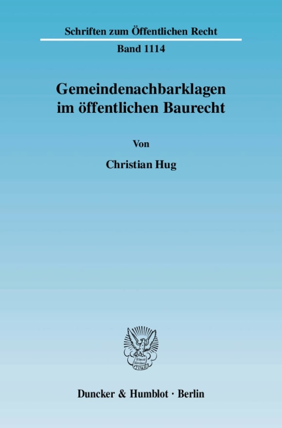 Cover Gemeindenachbarklagen im öffentlichen Baurecht