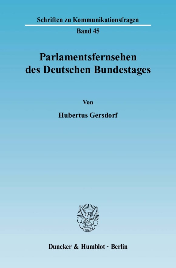 Cover Parlamentsfernsehen des Deutschen Bundestages