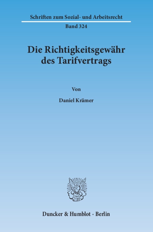 Cover Die Richtigkeitsgewähr des Tarifvertrags