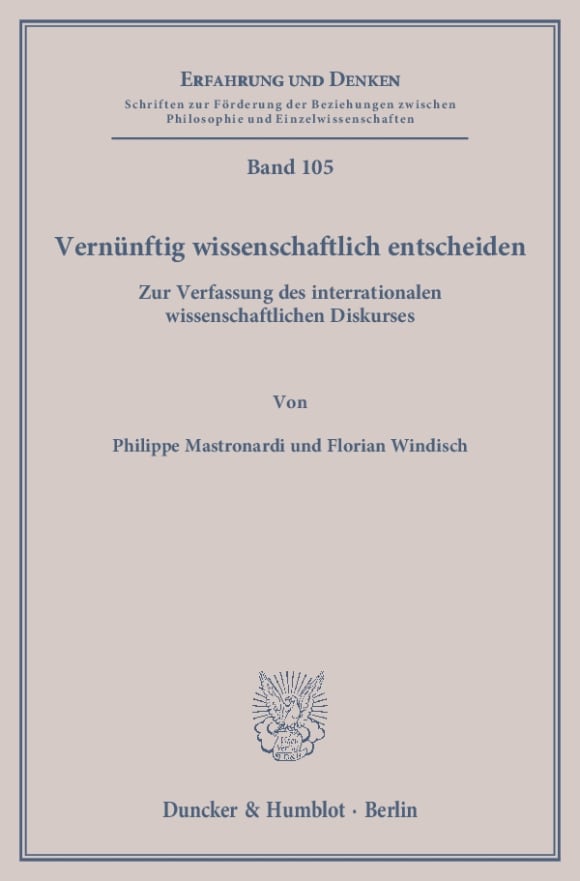 Cover Vernünftig wissenschaftlich entscheiden